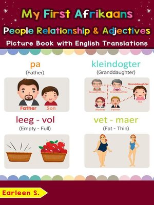 cover image of My First Afrikaans People, Relationships & Adjectives Picture Book with English Translations